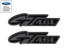 1996-1998 Mustang GT 4.6L Two Tone Gloss & Matte Black Fender Side Emblems Pair picture