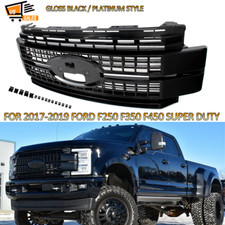 For 2017-2019 Ford F250 F350 Super Duty Gloss Black Grill Assembly Platinum Look picture