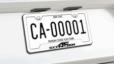 AC SCHNITZER License Plate Frame White Metal | Street Speed Wheels Racing USA picture