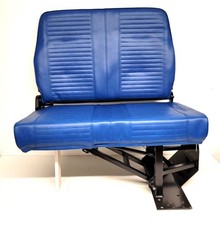 Freedman Bench Seat Two Person Flip RV Shuttle Bus Trailer Blue Floor Wall Mount picture