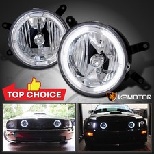 Fits 2005-2009 Ford Mustang GT Clear Halo Fog Lights Driving Lamps Pair Lamps picture