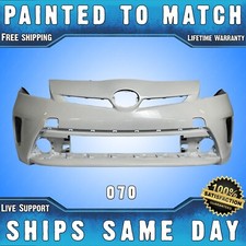 NEW Painted *070 Blizzard White* Front Bumper Cover for 2012-2015 Toyota Prius picture