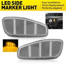 2X Amber LED Side Marker Lights Fender Lamps For 2015-23 Jeep Renegade Clear EXD picture