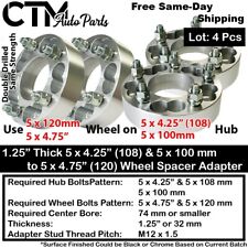 4x 1.25 Thick 5x4.25 to 5x4.75 (5x120) Wheel Spacer Adapter Ford Lincoln Mercury picture