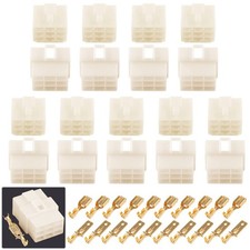 200Pcs 6.3mm 9 Pin Way Electrical Automotive Wire Connector Male Femal... picture