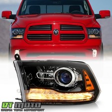 2013-2015 Ram 1500 2500 3500 w/ Black Trim Projector Headlight Headlamp - Driver picture