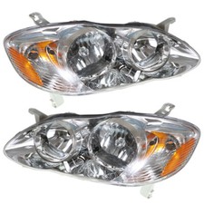 For Toyota Corolla 2003-2008 Halogen Headlights Assembly Left&Right Side Chrome picture