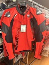 Ducati Corse Dainese Leather Motorcycle Jacket TRAFORATA C6 Red 52 picture