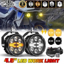 2PCS Motorcycle LED Headlight Fog Driving Spot Light auxiliary Lamp White Yellow picture