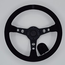 MOMO Suede Leather Black Edition Street Sport Steering Wheel 350mm 13.5in picture