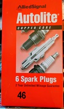 Autolite Set of 6 Copper Spark Plugs 46 NOS USA MADE picture