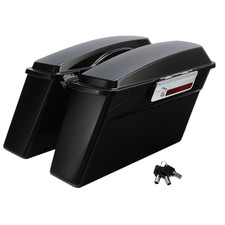 Vivid Black Hard Saddlebags Saddle Bags Fit For Harley Touring Road King 1993-13 picture