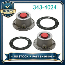 NEW 2PCS 343-4024 Aluminum Hub Caps For Steer Axle Replacement Stemco Torque picture