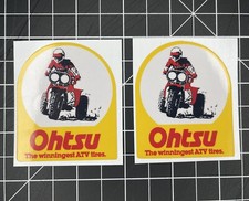 2 New Small OHTSU HONDALINE HONDA ATV TIRES STICKER DECAL ATC250R picture
