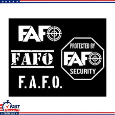 4-Pack Funny FAFO Die Cut Vinyl Decals, White, Small 4 Inch picture