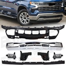 For 2022-24 Chevy Silverado 1500 Front Bumper Cover Lower Valance Fog Light 7PCS picture