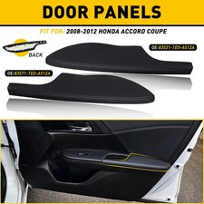 For 2008-12 Accord Honda Coupe Left+Right Side Door Armrest Panel Black Leather picture