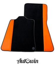 McLaren MP4-12C (2011-2014) Black Floor Mats with Orange Leather Trim picture