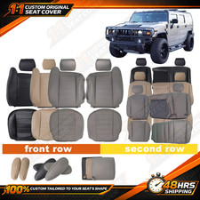 For 2003 to 2007 Hummer H2 Front & Rear Full Set Replacement Leather Seat Cover picture