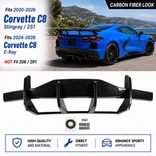 Fit 20-26 Corvette C8 Stingray Z51 Carbon Black  Add-On Rear Bumper Diffuser Kit picture