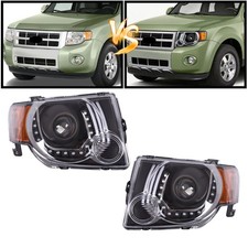 For 2008-2012 11 10 09 Ford Escape Front Projector DRL Headlights LED LH+RH Pair picture