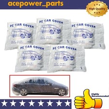5 Pack Universal Clear Plastic Car Cover For Temporary Garage Rain Dust Shield picture