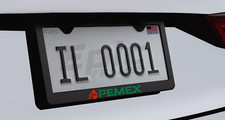 Pemex Hecho En Mexico Mexican Petróleos Mexicanos Car License Plate Frame Metal picture