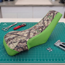 Suzuki LT250R Quadracer Seat Cover 1987 To 1992 Green Camo Vinyl Seat Cover picture