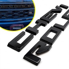 Overlay Emblem Front Grill Inserts Letters for Silverado Gloss Black 2022-2025 picture