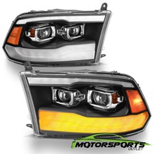For 2009-2018 Dodge Ram 1500 2500 3500 Black LED DRL Dual Projector Headlights picture