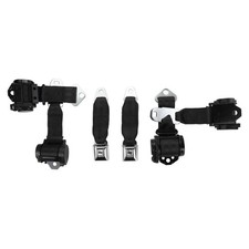 1974-1977 Corvette Dual Retractor Shoulder Seatbelt System PushButton - Black picture