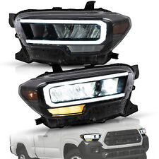 VLAND Full LED Headlights Amber Reflector DRL For 2016-2023 Toyota Tacoma Pair picture