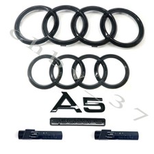 2020+ Audi A5 Sportback Emblem full Gloss Black Rings Rear Quattro Sline Kit OE picture