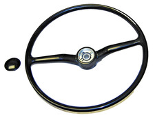 Steering Wheel With Horn Cap Button Black Fits Volkswagen Type2 Bus 1968-1973 picture