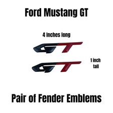 GT Logo /Badge/ Emblem  Set Of 2 New Black And Red. picture