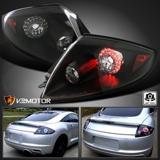 Black Fits 2006-2011 Mitsubishi Eclipse LED Tail Lights Brake Lamps Replacement picture