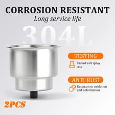 2x Marine Boat Stainless Steel Cup Holder Insert for Truck Drink Holder RV Trunk picture