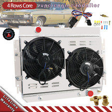 Radiator 4Rows Shroud Fan For 1963-1968 Chevy Impala Bel-Air, Biscayne 1963-1968 picture