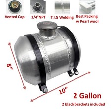 2 Gallons ▲Center Fill Aluminum Fuel Gas Tank w/ Accessories, 1/4 NPT, 8