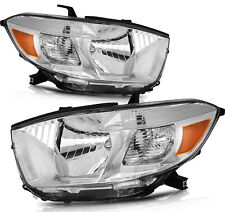 Fits 2008-2010 Toyota Highlander Driver + Passenger Sides Headlights Headlamps picture