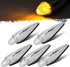 Partsam 5pc Super Bright Amber Yellow 17 LED Clear Lens Torpedo White/Yellow  picture