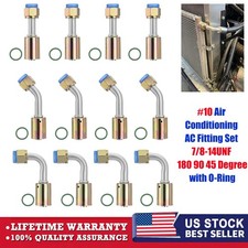 12 Pack AC Fittings Air Conditioning #10 180° 90° 45° for Automotive A/C Systems picture