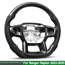 Perforated Nappa Leather 3K Carbon Steering Wheel ForFord Ranger Raptor 22-25 picture
