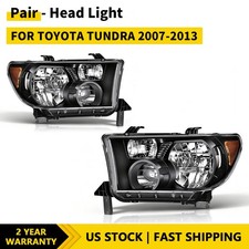Set LH+RH Pair Headlights with Level Adjuster Fits Toyota Tundra 2007-2013 picture