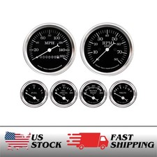 RT Classic 6 Gauge Set Mechanical Speedometer Tachometer 160MPH 8000RPM 4 Color picture