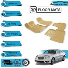 3D Molded Interior Car Floor Mat for MERCEDES E CLASS W211 2003-2009 (Beige) picture