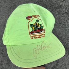 Vintage 1989 Camel Grand Prix Del Mar Hat Signed Racing Snapback Cap Neon Green picture
