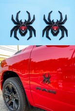 2 X Red Black Spider Emblem Fit F-150 Silverado Sierra RAM Black Widow Edition picture