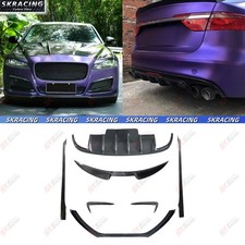 Carbon Fiber Front Lip Side Skirts Rear Diffuser Kit For Jaguar XF Sedan 2016-20 picture