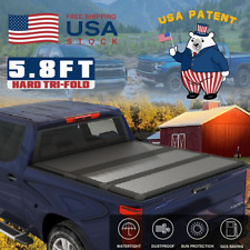 5.8FT FRP Hard Tri-Fold Tonneau Cover for 2007-2024 Chevrolet Silverado Pick up picture